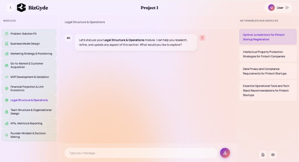 Module-wise Chat Sections